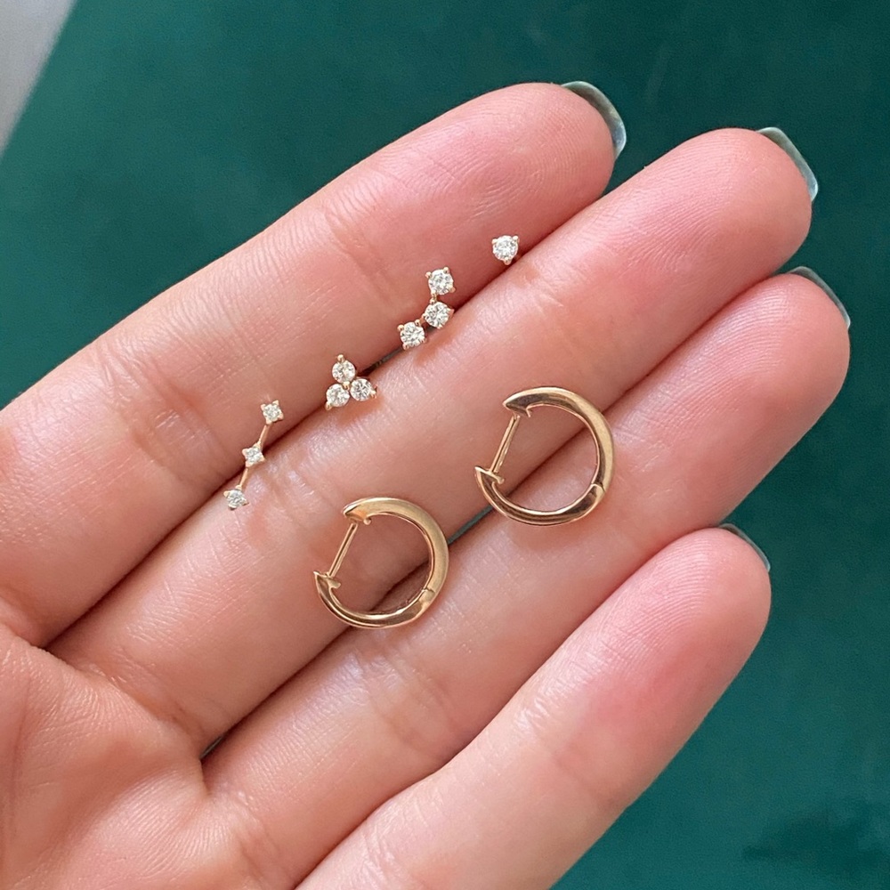 14k Rose Gold Diamond Mix Studs